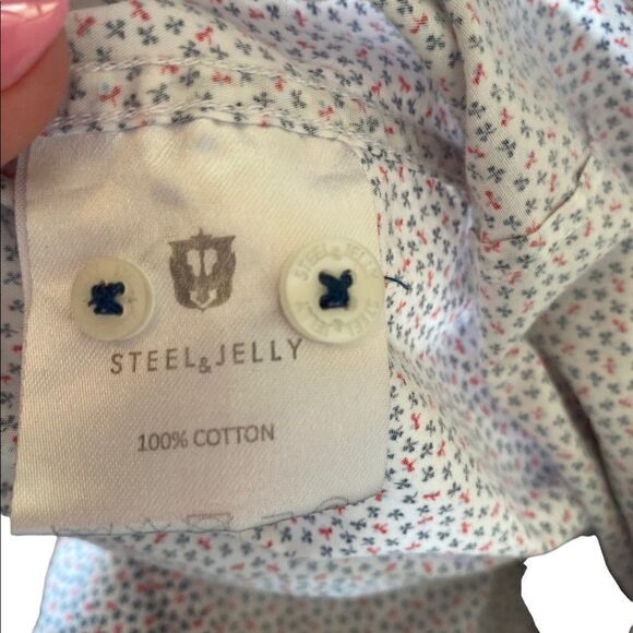 Steel & Jelly London Patriotic Clover Button Down Size Medium - Picture 6 of 6